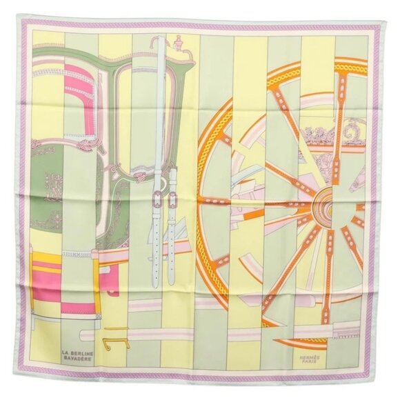 HERMES Carre 90 Scarf ""LA BERLINE BAYADERE"" Silk Light Blue - Picture 1 of 15